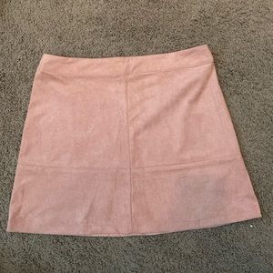LULUS - blush pink suede mini skirt, worn once
